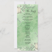 Rustikale grüne Herbst-Kürbis-Hochzeitsprogramme (Rückseite)