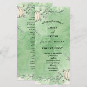 Rustikale grüne Herbst-Kürbis-Hochzeitsprogramme (Vorne/Hinten)