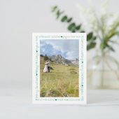 Rustikale grüne Herzen & Weihnachten Worte 2 Foto Postkarte (Stehend Vorderseite)