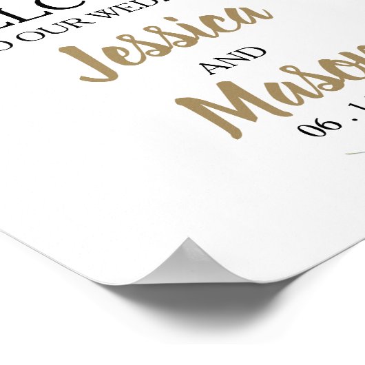 Rustikale Grüne Hochzeit Begrüßungszeichen Poster (Ecke)