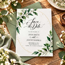 Rustikale Grüne Hochzeit - Save the Date