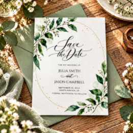 Rustikale Grüne Hochzeit - Save the Date