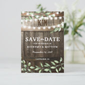 Rustikale grüne Hochzeit - Save the Date (Stehend Vorderseite)