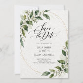 Rustikale Grüne Hochzeit - Save the Date (Vorderseite)
