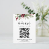 Rustikale Grüne Hochzeitswebsite QR Code RSVP Card Karte (Stehend Vorderseite)