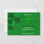 Rustikale grüne Holz St. Patrick’s Day Party Einladung (Vorderseite)