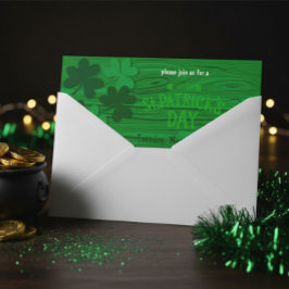 Rustikale Grüne Holz St. Patrick's Day Party Einladung