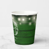 Rustikale grüne Holzsaitenblumen Pappbecher (Links)