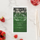 Rustikale grüne Holzsaitenblumen Serviette (Beispiel)