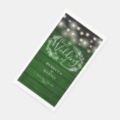 Rustikale grüne Holzsaitenblumen Serviette (Ecke)