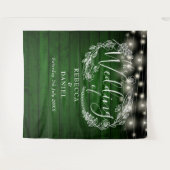 Rustikale grüne Holzsäulenleuchten - Hintergrund f Wandteppich (Vorderseite (Horizontal))