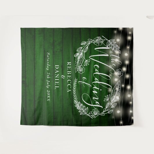 Rustikale grüne Holzsäulenleuchten - Hintergrund f Wandteppich (Vorderseite (Horizontal))