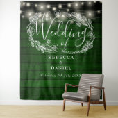 Rustikale grüne Holzsäulenleuchten - Hintergrund f Wandteppich (Beispiel)