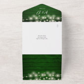 Rustikale grüne Holzstring-Leuchten QR-Code Hochze All In One Einladung (Außenbereich)