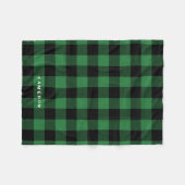 Rustikale grüne Karierte Musterwohnung Personalisi Fleecedecke (Vorderseite (Horizontal))