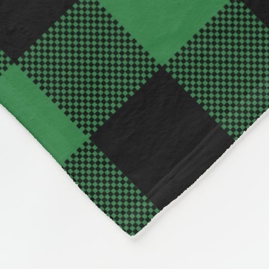 Rustikale grüne Karierte Musterwohnung Personalisi Fleecedecke (Ecke)
