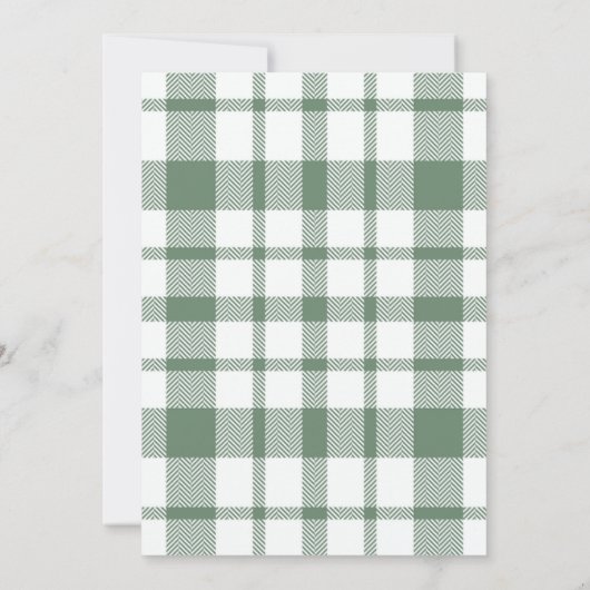 Rustikale grüne Karierte Weihnachtsfeier Party Ein Einladung (Rückseite)