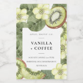 Rustikale grüne Kiwi Fruchtfarbe Fruchtkerze Kerze Lebensmitteletikett (Einzelnes Label)