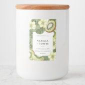 Rustikale grüne Kiwi Fruchtfarbe Fruchtkerze Kerze Lebensmitteletikett (Vorderseite)