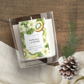 Rustikale grüne Kiwi Fruchtfarbe Fruchtkerze Kerze Lebensmitteletikett