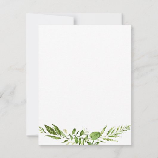 Rustikale grüne Kranzhochzeit speichert die Datums Save The Date (Rückseite)