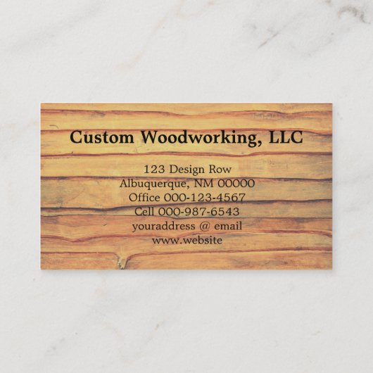 Rustikale grüne Kreissäge Holzbearbeitung Beruflic Visitenkarte (Rückseite)
