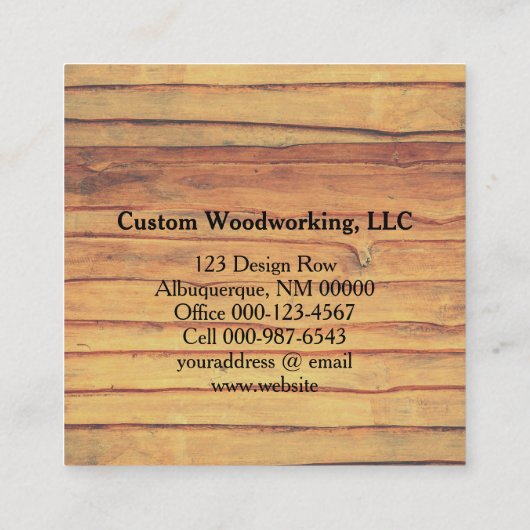 Rustikale, grüne Kreissäge Quadratische Visitenkarte (Rückseite)