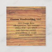 Rustikale, grüne Kreissäge Quadratische Visitenkarte (Rückseite)