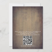 Rustikale Grüne Landbaracke QR-Code-Hochzeit Einladung (Rückseite)