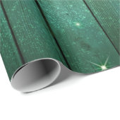 Rustikale grüne Lichter Sparkle Weihnachten Geschenkpapier (Rolleneckpunkt)