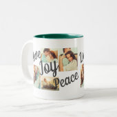 Rustikale grüne Liebe Joce Peace Script Holiday 4 Zweifarbige Tasse (Vorderseite Links)