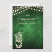 Rustikale grüne Mason Jar Save the Date Digitaldru Einladung (Rückseite)