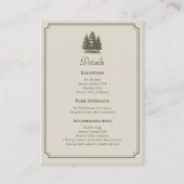 Rustikale grüne Minimal-QR-Code-Hochzeit im Wald Begleitkarte (Vorderseite)