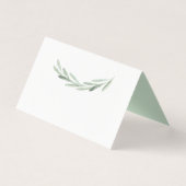 Rustikale grüne Olive Kranz-Platzkarte (Vorderseite)