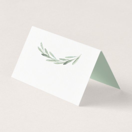 Rustikale grüne Olive Kranz-Platzkarte (Vorderseite)