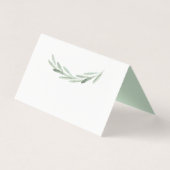 Rustikale grüne Olive Kranz-Platzkarte (Rückseite)