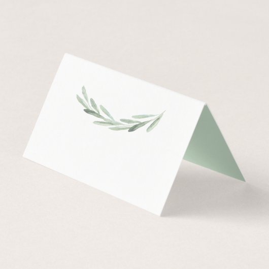 Rustikale grüne Olive Kranz-Platzkarte (Rückseite)