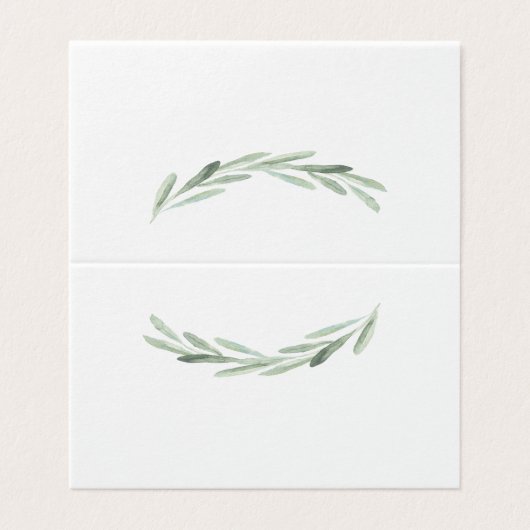 Rustikale grüne Olive Kranz-Platzkarte (Außenseite Aufgefaltet)