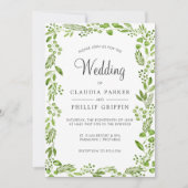 Rustikale, grüne Olive-Leaf-Hochzeit Einladung (Vorderseite)