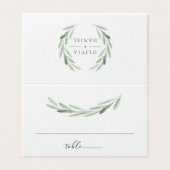 Rustikale grüne Olive Wreath Wedding Table Platzka (Außenseite Aufgefaltet)