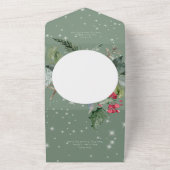 Rustikale grüne Pine & Holly Winter Sparkle Abende All In One Einladung (Außenbereich)