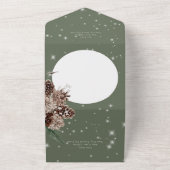 Rustikale Grüne Pine Winter Sparkone Details All In One Einladung (Außenbereich)