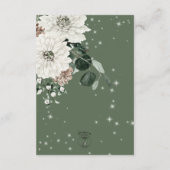 Rustikale Grüne Pine Winter Sparkone Details Begleitkarte (Rückseite)