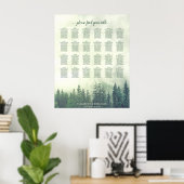 Rustikale grüne Pinien 24 Tafelübersicht Poster (Heimbüro)