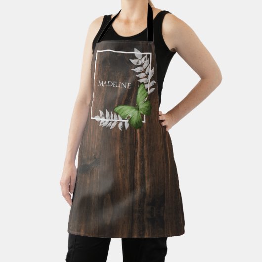 Rustikale grüne Schmetterlinge Personalisierte Sch Schürze (InSitu)