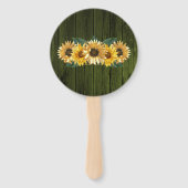 Rustikale grüne Sonnenblume Gastgeschenk Hochzeit Fächer (Rückseite)