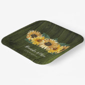 Rustikale grüne Sonnenblumen Hochzeitspapier-Telle Pappteller (Gewinkelt)