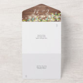 Rustikale Grüne String Lights Mason Jars Wedding All In One Einladung (Außenbereich)