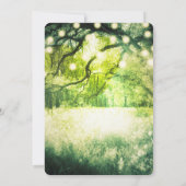 Rustikale, grüne, verzauberte Waldlichter Einladung (Rückseite)