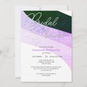 Rustikale, grüne Violette, horizontale Streifen Einladung (Vorderseite)